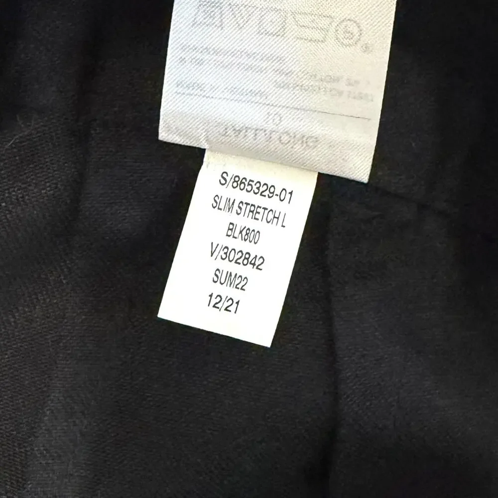 Banana Republic Linen-Cotton Utility Pant NWT Women's Sz 10 Tall Black Belted